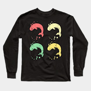 4 Vintage Retro Whales Long Sleeve T-Shirt